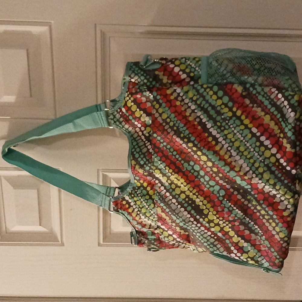 ****Thirty-One 31 Large Multicolor Dot Pattern TO… - image 4